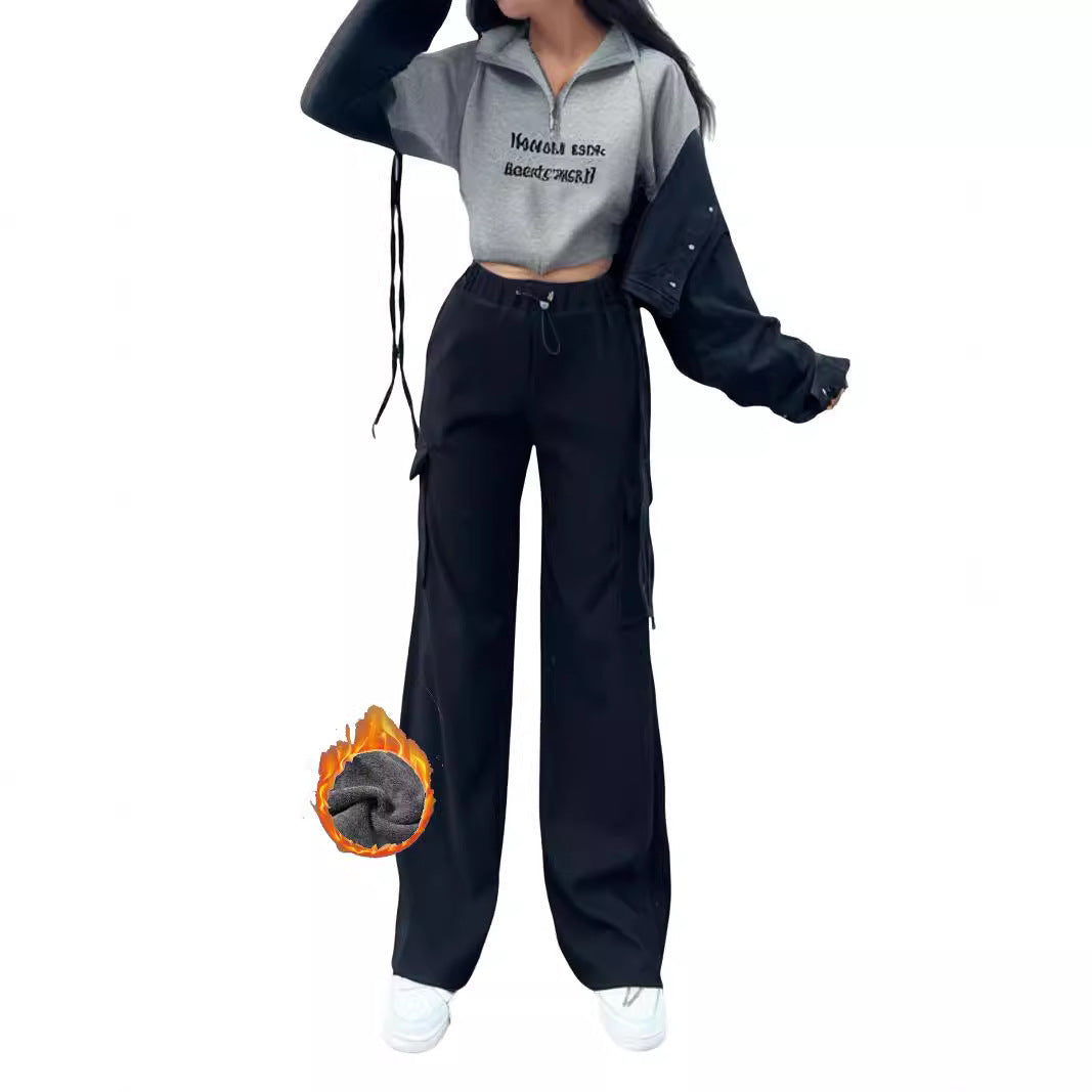 Cargo Pocket Trousers Loose Street Mop Trousers