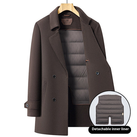 Double-sided Wool Overcoat Men's Mid-length Suit Collar Woolen Coat